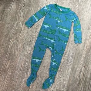 Kickee Pants Bamboo Footie Pajamas Size 9-12 months Teal Green